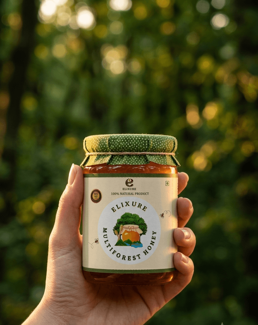 ELIXURE honey jar close-up